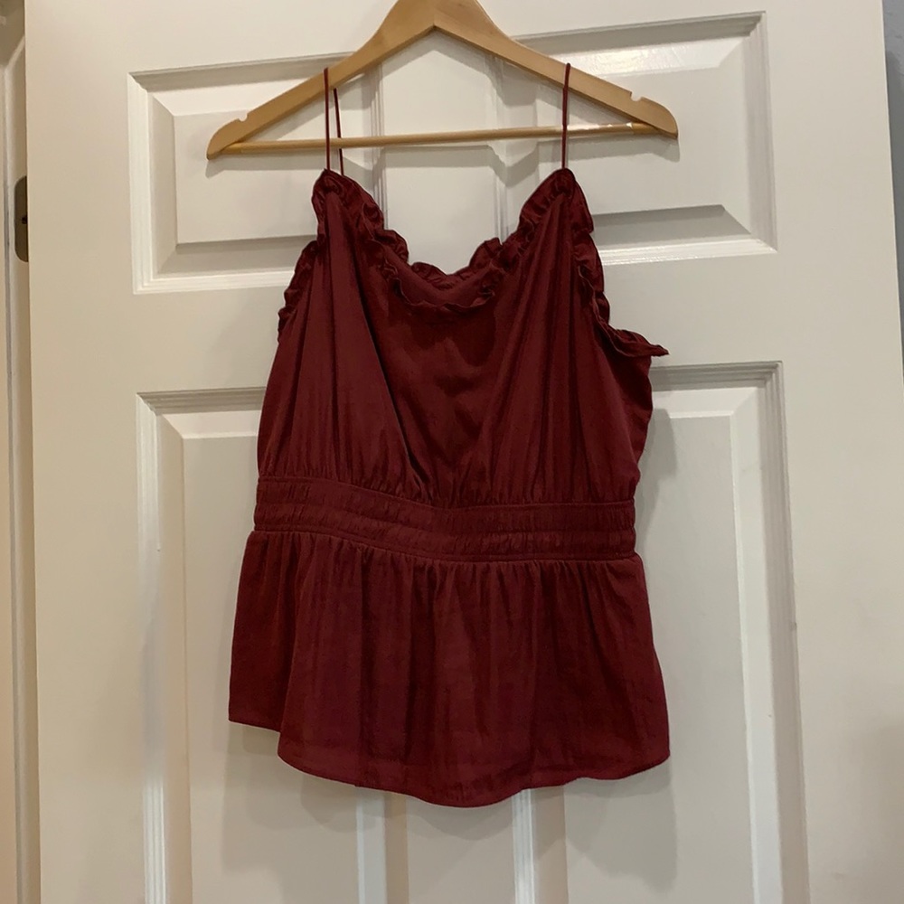 Express Peplum-Waist Burgundy Cami